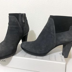 Geox Respira Nubuck Grey Bootie 38 EU